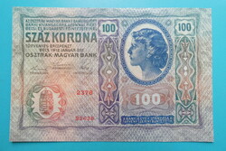 1912 100 korona felülbélyegzés nélkül UNC!