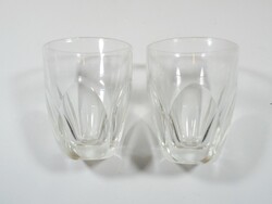 Retro régi rövid italos üveg pohár 0,5 dl - 2 db