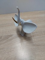 Hollóházi art deco porcelán elefánt figura