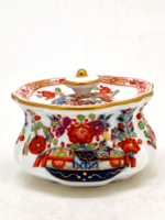 Meisseni porcelán kakeimon virágos tintatartó doboz fedővel 5.5cm 18.sz