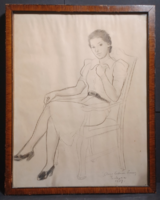 Bolognai lány 1937-ből, ceruzarajz keretben "Anna Bodnár ..." ?