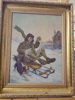 Szàsz Endre László Vallon Örök gyerek című festménye