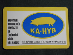 Kártyanaptár,KA-HYB ,Kaposvár Hibridsertést tenyésztő vállalat,grafikai rajzos,,1973,   (7)