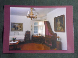 Képeslap,Zebegény,Szőnyi István emlékmúzeum,hálószoba látkép,részlet, 1990-