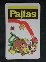 Kártyanaptár,Pajtás ifjúsági,úttörő magazin,újság,grafikai rajzos, humoros,kutya,1972,   (7)