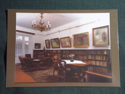 Képeslap,Zebegény,Szőnyi István emlékmúzeum,nappali szoba látkép,részlet, 1990-