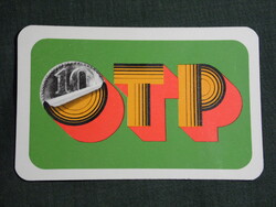 Kártyanaptár,OTP takarékpénztár,grafikai,fém 10 Ft-os,1973,   (7)