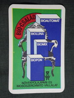 Kártyanaptár,Biopon,Biomix mosószer,Növényolaj mosószergyártó vállalat, 1972,   (7)