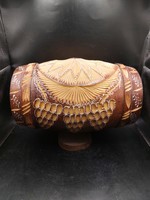 Népi fa szőlő mintás hordó 42 cm x 23 cm szépség. 3023b