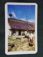 Kártyanaptár,Mecsek Tourist idegenforgalmi hivatal,Pécs, népviselet,gémeskút, 1973,   (7)