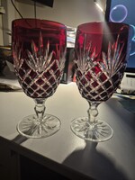 Ajka kristály, handmade, Arabella sorozat, rubinpiros, hosszú italhoz, teához