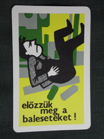 Kártyanaptár,SZOT munkavédelmi osztály,grafikai,munka balesetmegelőzés, 1973,   (7)