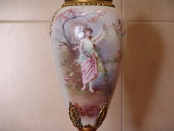 FRANCIA  DEKORATÍV  PORCELÁN   PETRÓLEUM  LÁMPA