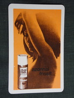 Kártyanaptár,Bac spray dezodor,kozmetikai vállalat,erotikus női modell , 1973,   (7)