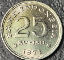 Indonézia 25 rúpia, 1971.