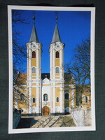 Képeslap, Máriagyűd,kegytemplom látkép,részlet, 1990-