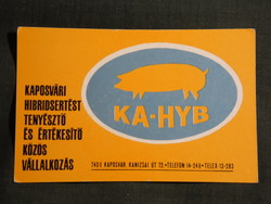 Kártyanaptár,KA-HYB ,Kaposvár Hibridsertést tenyésztő vállalat,grafikai rajzos, 1974,   (7)