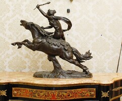 Mitológiai jelenet, Clodion műhelyéből, az 1700-as évekből. Hibátlan, művészi alkotás. Bronz!