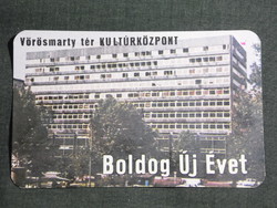 Kártyanaptár,Budapest,Vörösmarty kultúrközpont,középületépítő vállalat, 1974,   (7)