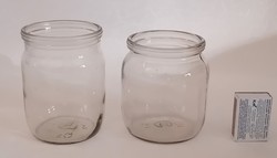 Régi befőttes üveg 2 db együtt 0,4l dekorációnak kreatív ötletekhez DIY gyűjteménybe