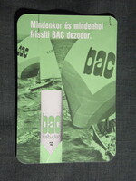 Kártyanaptár,Bac spray dezodor,kozmetikai vállalat,vitorlás hajó, 1975,   (7)