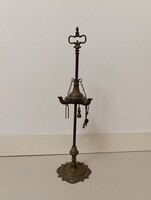 Arab mécses Marokkó Algéria patinás réz álló 3 ágú török antik olajmécses 425 9854