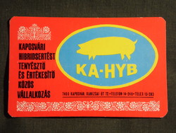Kártyanaptár,KA-HYB ,Kaposvár Hibridsertést tenyésztő vállalat,grafikai rajzos, 1975,   (7)