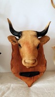 1 darab retro, MŰANYAG  trófea, fej, kulcstartó, szarvasmarha