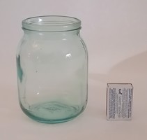 Régi befőttesüveg türkiz színű 0,7 l dekorációnak kreatív ötletekhez DIY gyűjteménybe