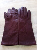 Bordó bőr kesztyű -7