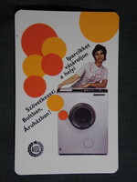 Kártyanaptár,ÁFÉSZ iparcikk áruházak,Hajdú mosógép,női modell, 1975,   (7)