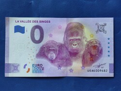 FRANCIAORSZÁG 0 EURO 2020 MAJOM GORILLA CSIMPÁNZ BONOBO! RITKA EMLÉK PAPÍRPÉNZ! UNC!