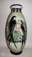 Max von Jungwirth Art Deco kerámia váza 30 cm Amphora Made in Czechoslovakia