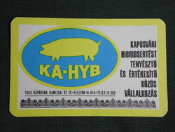 Kártyanaptár,KA-HYB ,Kaposvár Hibridsertést tenyésztő vállalat,grafikai rajzos, 1976,   (7)