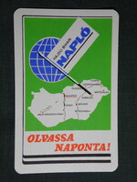 Kártyanaptár,Hajdú Bihari Napló,napilap,újság,magazin,grafikai,térképes,, 1976,   (7)
