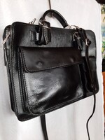 Vintage,fekete HERBELLA, MADE  IN ITALY ,valódi bőr női irattáska!
