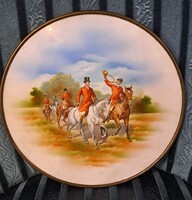 Ceramic tray, server - with mounted hunting scene