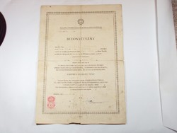 Régi Állami Termékgazdálkodási Igazgatóság Bizonyítvány 1971.