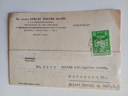 D204980 Dr. Kisleéli Szalai Zoltán ügyvéd Pest vm tiszti főügyésze -1937  Dr Bary Zoltán kir. ügyész