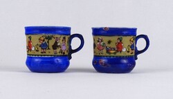 1T590 Régi kisméretű porcelán gyerek csésze pár régi babakészlet része