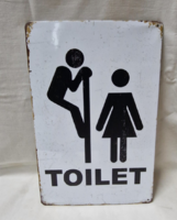 Fém TOILET feliratú tábla hibátlan állapotban