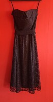 Elegáns, klasszikus estélyi fekete csipkeruha. S méret (EUR), 8-10 méret (UK )