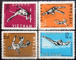KS694 / Észak-Vietnam 1963 GANEFO Atlétikai Játékok bélyegsor postatiszta