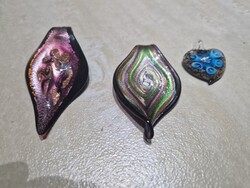 Millefiori nyakbavaló függő üveg dísz