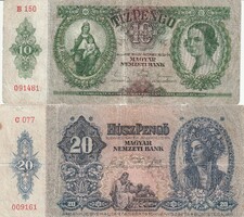 PENGŐ 2 egyben olcsón, 10 (1936) és 20 (1941)