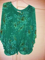 Selyem tartalmú blúz,zöld