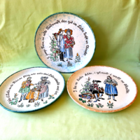 Német, antik gránit tányér, dísztányér ( 3 db)