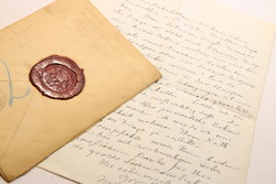 KÉZIRAT - gróf Oppersdorff levele viszpecsétes borítékban Varjú Elemér történészhez 1897 !!