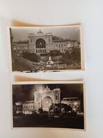 D205066  Két fotó képeslap 1942 -BUDAPEST Keleti Pályaudvar -villamos-Zoltai Kemeneshőgyész