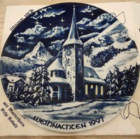 Bavaria Echt Kobalt karácsonyi porcelán dísztányérok 2 db